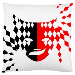 Face Mask Red Black Plaid Triangle Wave Chevron Standard Flano Cushion Case (one Side) by Mariart