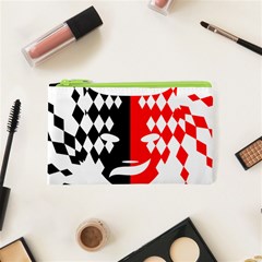 Face Mask Red Black Plaid Triangle Wave Chevron Cosmetic Bag (xs) by Mariart