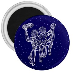 Gemini Zodiac Star 3  Magnets by Mariart