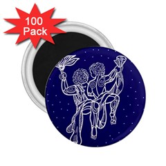 Gemini Zodiac Star 2 25  Magnets (100 Pack) 