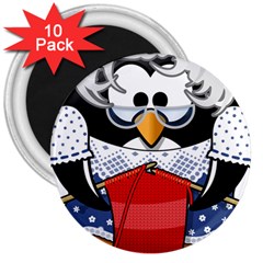 Grandma Penguin 3  Magnets (10 Pack)  by Nexatart