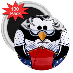 Grandma Penguin 3  Magnets (100 Pack) by Nexatart