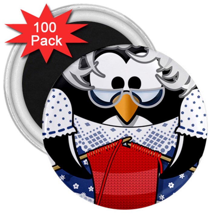 Grandma Penguin 3  Magnets (100 pack)