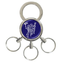 Gemini Zodiac Star 3-ring Key Chains by Mariart