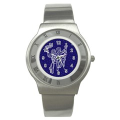 Gemini Zodiac Star Stainless Steel Watch by Mariart