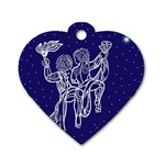 Gemini Zodiac Star Dog Tag Heart (One Side) Front