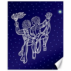 Gemini Zodiac Star Canvas 11  X 14   by Mariart