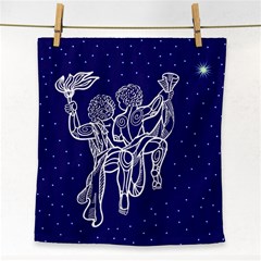 Gemini Zodiac Star Face Towel by Mariart