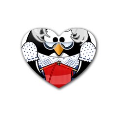 Grandma Penguin Rubber Coaster (heart) 