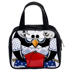 Grandma Penguin Classic Handbags (2 Sides) by Nexatart