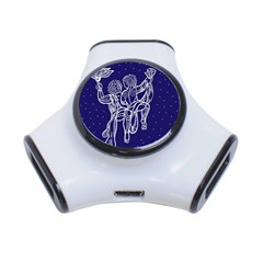 Gemini Zodiac Star 3-port Usb Hub by Mariart