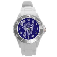 Gemini Zodiac Star Round Plastic Sport Watch (l) by Mariart