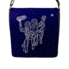 Gemini Zodiac Star Flap Messenger Bag (l)  by Mariart