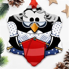 Grandma Penguin Snowflake Ornament (two Sides) by Nexatart