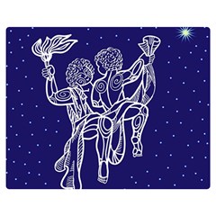 Gemini Zodiac Star Double Sided Flano Blanket (medium)  by Mariart