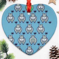 Funny Cow Pattern Ornament (heart) by Nexatart