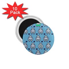 Funny Cow Pattern 1 75  Magnets (10 Pack)  by Nexatart