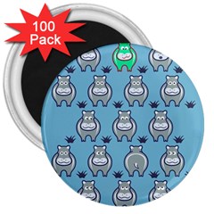 Funny Cow Pattern 3  Magnets (100 Pack) by Nexatart