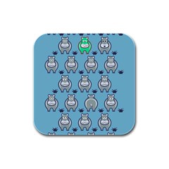 Funny Cow Pattern Rubber Square Coaster (4 Pack)  by Nexatart