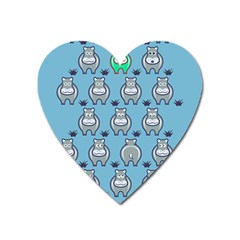 Funny Cow Pattern Heart Magnet by Nexatart