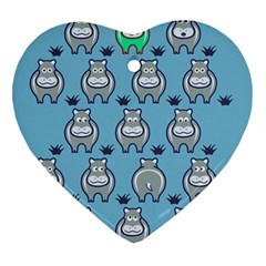 Funny Cow Pattern Heart Ornament (two Sides) by Nexatart