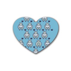 Funny Cow Pattern Rubber Coaster (heart) 