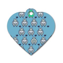 Funny Cow Pattern Dog Tag Heart (two Sides) by Nexatart