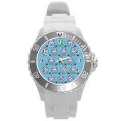 Funny Cow Pattern Round Plastic Sport Watch (l) by Nexatart