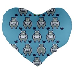 Funny Cow Pattern Large 19  Premium Heart Shape Cushions by Nexatart