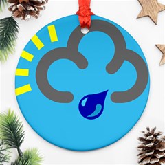 Light Rain Shower Cloud Sun Yellow Blue Sky Ornament (round)