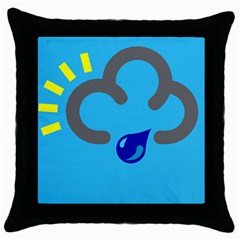 Light Rain Shower Cloud Sun Yellow Blue Sky Throw Pillow Case (black) by Mariart