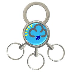 Light Rain Shower Cloud Sun Yellow Blue Sky 3-ring Key Chains by Mariart