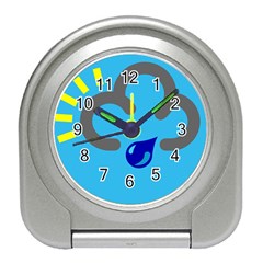 Light Rain Shower Cloud Sun Yellow Blue Sky Travel Alarm Clocks by Mariart