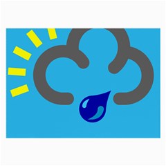 Light Rain Shower Cloud Sun Yellow Blue Sky Large Glasses Cloth (2-side)