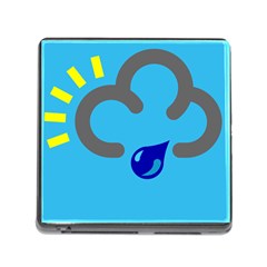 Light Rain Shower Cloud Sun Yellow Blue Sky Memory Card Reader (square) by Mariart