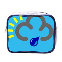 Light Rain Shower Cloud Sun Yellow Blue Sky Mini Toiletries Bags by Mariart