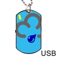 Light Rain Shower Cloud Sun Yellow Blue Sky Dog Tag Usb Flash (two Sides) by Mariart