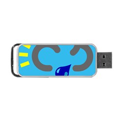 Light Rain Shower Cloud Sun Yellow Blue Sky Portable Usb Flash (one Side) by Mariart