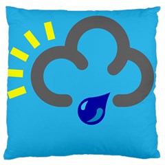 Light Rain Shower Cloud Sun Yellow Blue Sky Standard Flano Cushion Case (two Sides) by Mariart