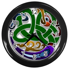 Celtic Ornament Wall Clocks (black) by Nexatart