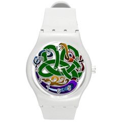 Celtic Ornament Round Plastic Sport Watch (m) by Nexatart