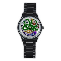 Celtic Ornament Stainless Steel Round Watch