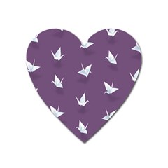 Goose Swan Animals Birl Origami Papper White Purple Heart Magnet by Mariart