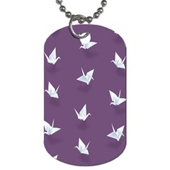 Goose Swan Animals Birl Origami Papper White Purple Dog Tag (one Side) by Mariart