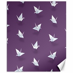 Goose Swan Animals Birl Origami Papper White Purple Canvas 8  X 10  by Mariart