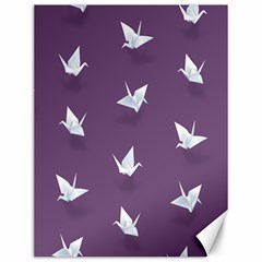 Goose Swan Animals Birl Origami Papper White Purple Canvas 12  X 16   by Mariart