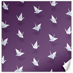 Goose Swan Animals Birl Origami Papper White Purple Canvas 16  x 16   15.2 x15.41  Canvas - 1