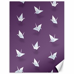 Goose Swan Animals Birl Origami Papper White Purple Canvas 18  X 24   by Mariart