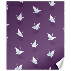 Goose Swan Animals Birl Origami Papper White Purple Canvas 20  X 24   by Mariart