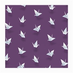 Goose Swan Animals Birl Origami Papper White Purple Medium Glasses Cloth by Mariart